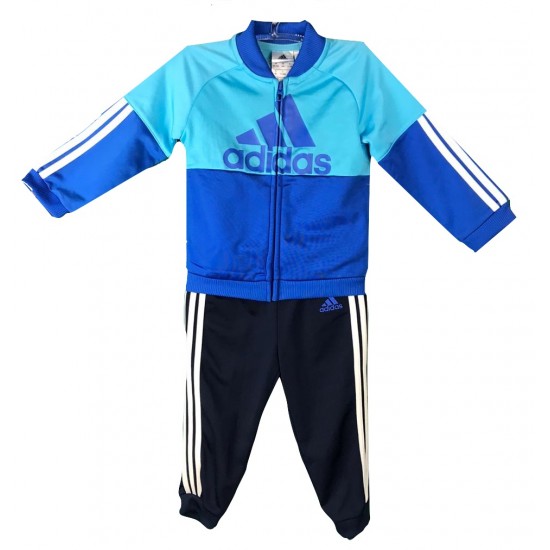 CONJUNTO ADIDAS I J SH KN SUIT - BRCYAN/BLUE/WHITE